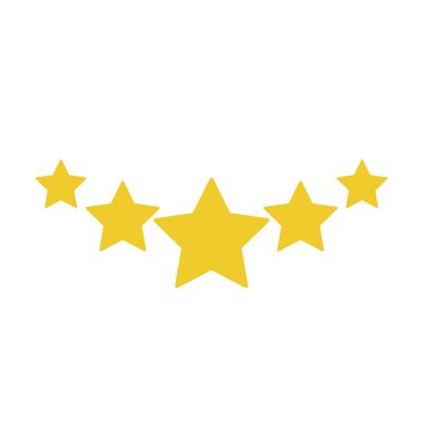 Beş yıldızlı ikon vektör illüstrasyon eps10. Düz tasarım.