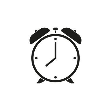 Siyah beyaz arka plan vektör simgesine saat izole.