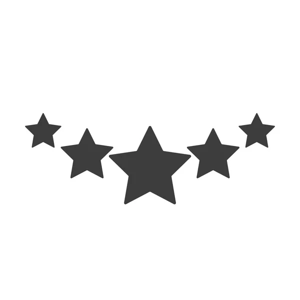Ilustración vectorial del icono simple de cinco estrellas . — Vector de stock