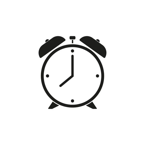 Black isolated clock icon on white background vector. — Stock Vector