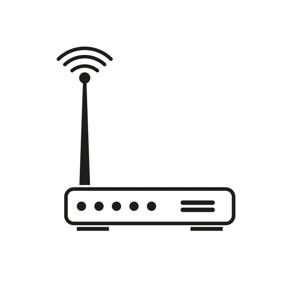 Roteador Wifi design de ícone vetorial preto. Isolados . — Vetor de Stock