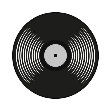 Vinil plak ikonunun vektör illüstrasyonu. İzole edilmiş.
