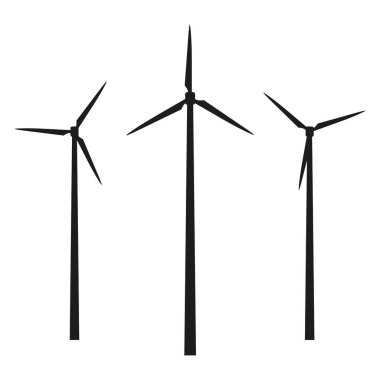Ekoloji logosu, rüzgar enerjisi ikonu. Ekoloji konsepti. Vektör illüstrasyonu.