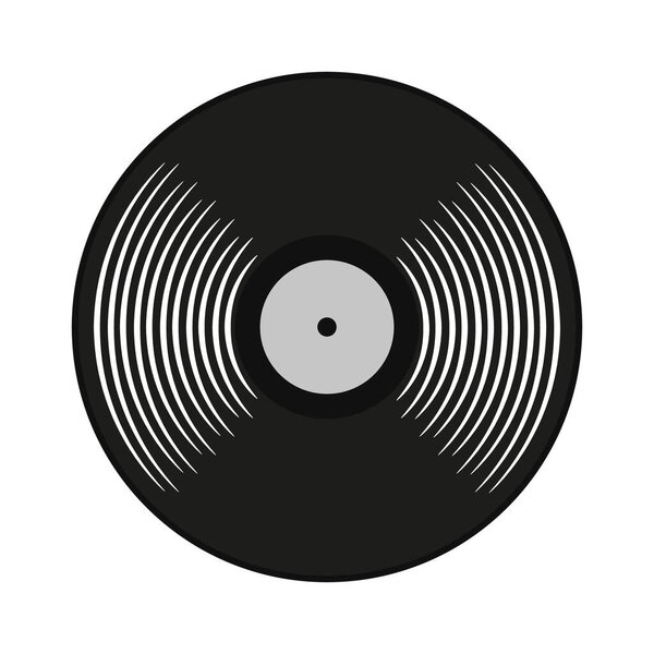 Vector illustation of vinyl record icon. Isolated.