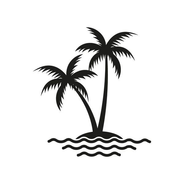 Ilustración vectorial del icono de la isla. Palmera. Aislado . — Vector de stock