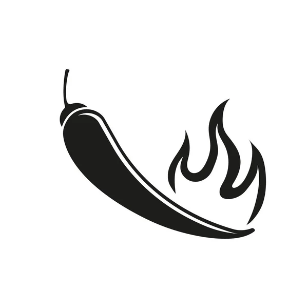 Vector black chilli pepper icon on white background. — Stock Vector