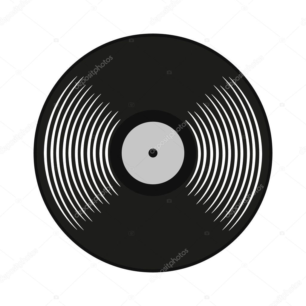 Vector illustation of vinyl record icon. Isolated.