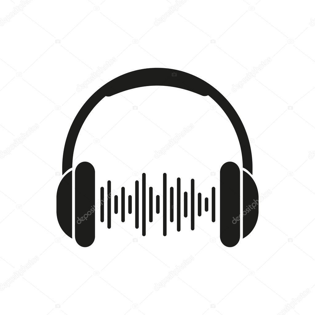 Headphones icon illustration isolated on white background sign symbol.
