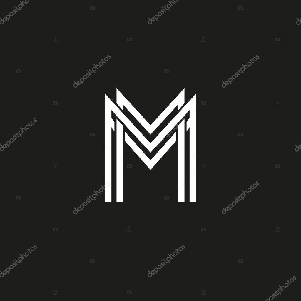 Abstract letter M logo design. Vector illustration.