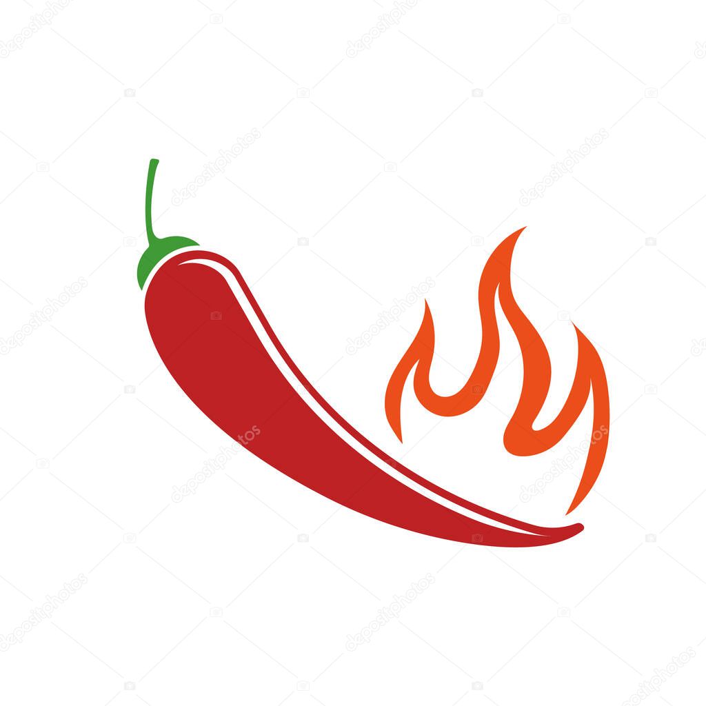 Vector illustration of chili pepper in fire.