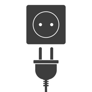 Elektrik prizi ve soketinin vektör çizimi. Adlandırılmış.
