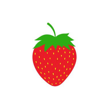 Kırmızı Çilek ikon vektörü. Modern basit düz simge. İzole edilmiş.