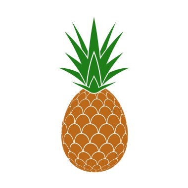 Beyaz arka plan üzerinde izole ananas. vektör çizim.