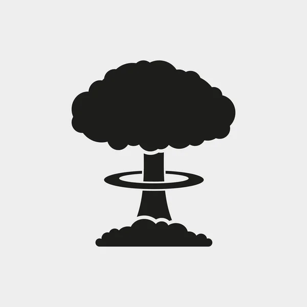 Nube de hongos, explosión nuclear, silueta. Icono web de vector plano. Aislado . — Vector de stock