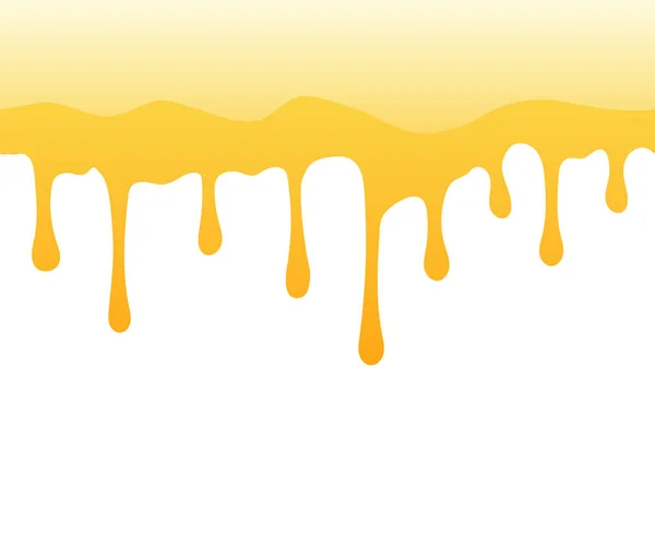 Patrón amarillo brillante con miel. Patrón horizontal sin costuras. Miel vector . — Archivo Imágenes Vectoriales