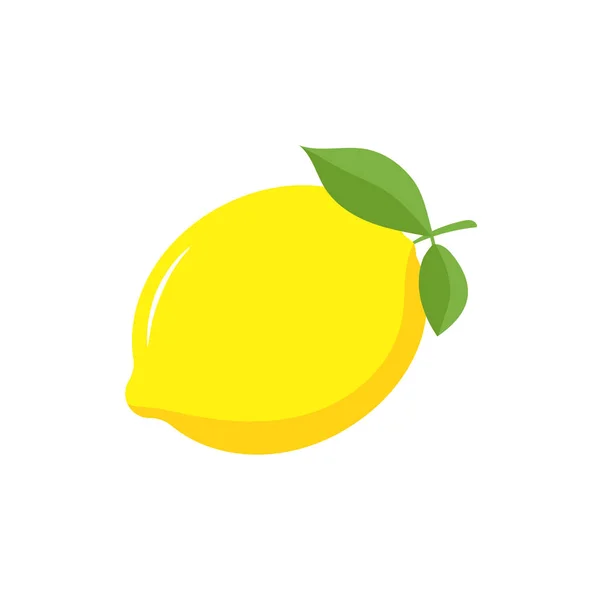 Ilustración vectorial de limón con hoja. Aislado . — Vector de stock