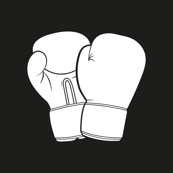 Diseño de guantes de boxeo sobre fondo negro vector ilustración . — Archivo Imágenes Vectoriales