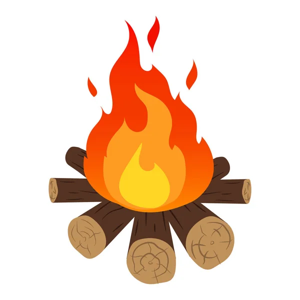 Camp fire icon. Flat illustration of fire vector icon. — Stock Vector
