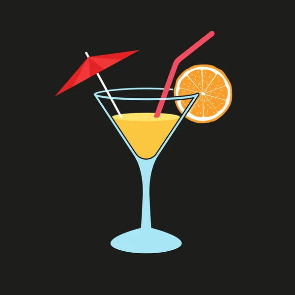 Vector illustratie van cocktail. Vlak ontwerp. geïsoleerd. — Stockvector