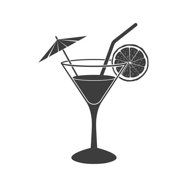 Cocktail icoon geplaatst op witte achtergrond. Vector. — Stockvector