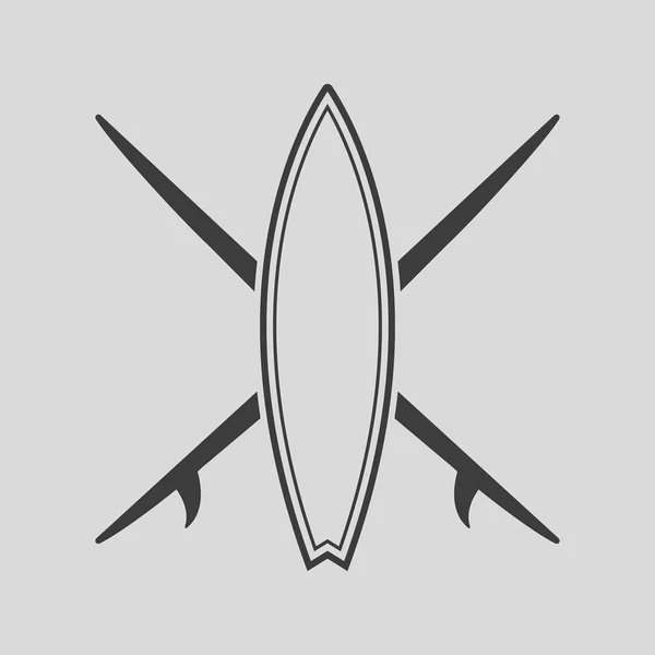 Surfbräda hyra Logotypdesign. Surfing logotypen vektorillustration. Retro stil. — Stock vektor