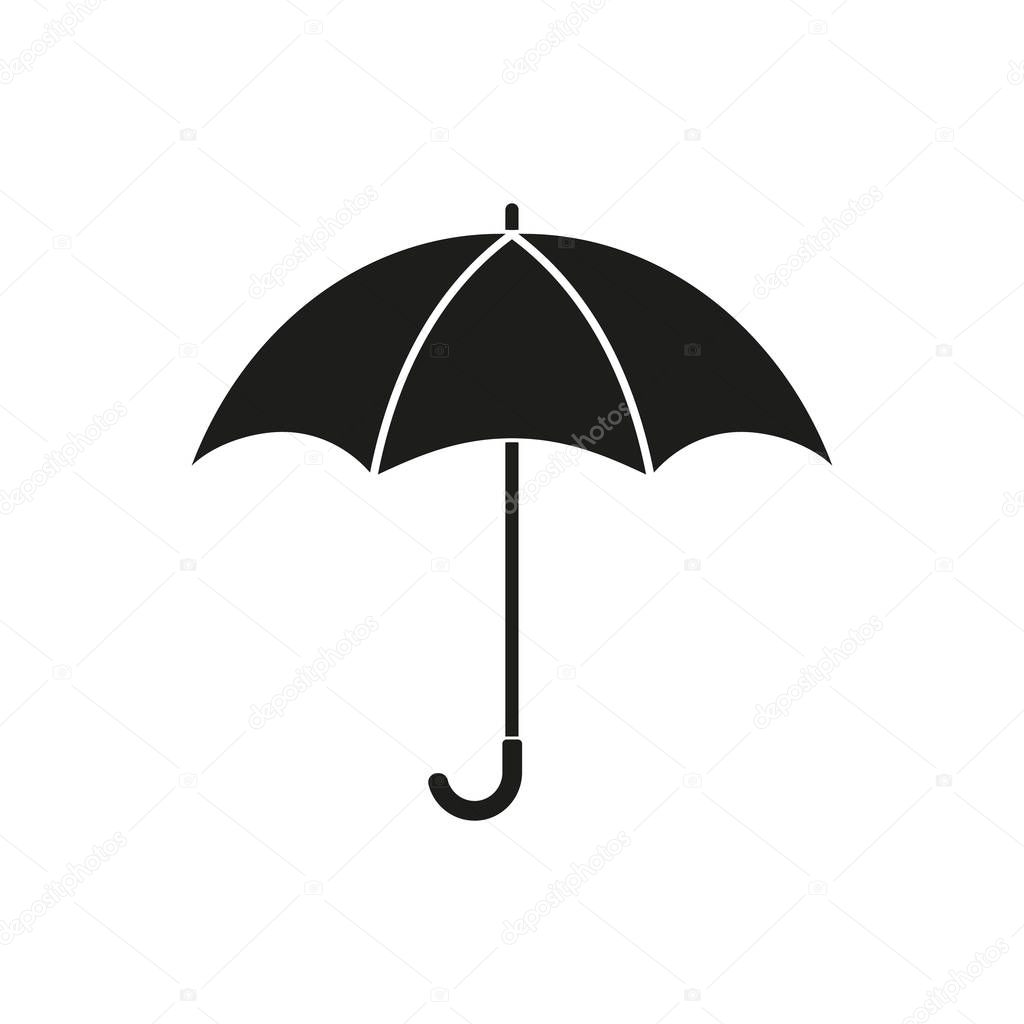 Umbrella symbol on the white background. Vector illustration.