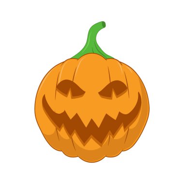 Cadılar Bayramı Balkabağı 'nın şeytani yüzünün temsilcisi. İzole edilmiş.