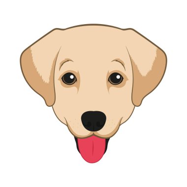 Beyaz arkaplanda köpek labradorunun vektör resmi, Vektör.