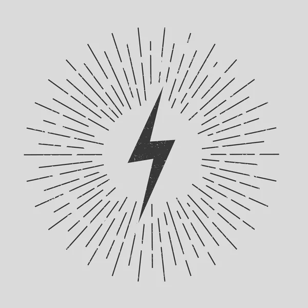 Vintage lightning bolt vector Illustration. Sunburst. Isolated. — Stock Vector