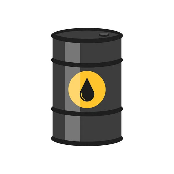 Ilustrace černých sudů s olejovými etiketami. Vektor. — Stockový vektor