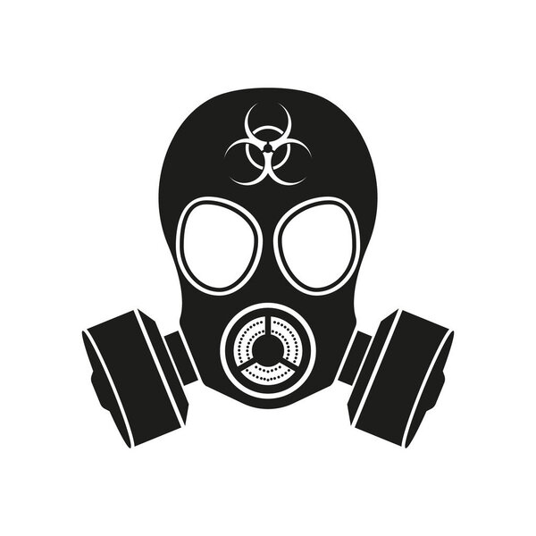 Vector illustration of gas mask simple icon. Isolated.