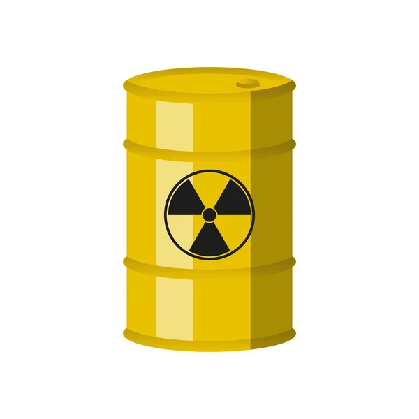 Chemische Abfälle gelbe Tonne. Giftmüllfass. Vektor. — Stockvektor