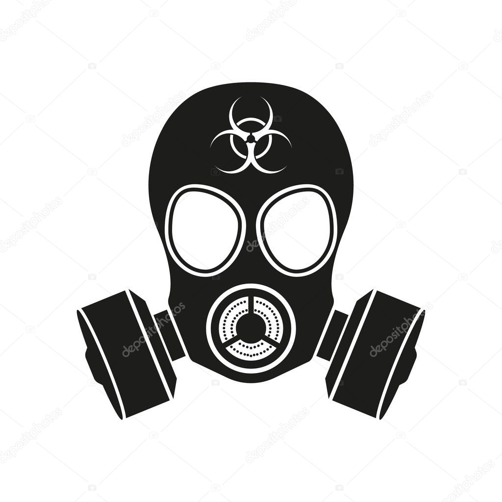 Vector illustration of gas mask simple icon. Isolated.