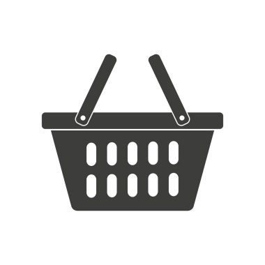 Alışveriş sepeti ikonu. Vektör çizimi. Düz tasarım.