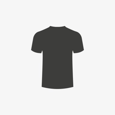 Beyaz arkaplanda tişört vektörü simgesi. Giysiler.