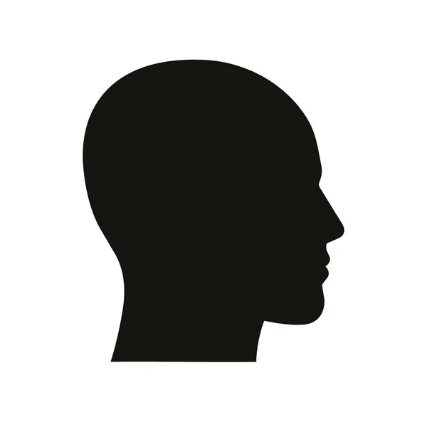 SIlhouette of a head. Vector illustration. Isolated. — 图库矢量图片