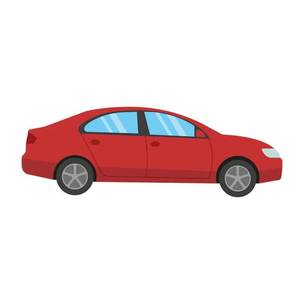 Vector illustration of red car. Flat design style. — Stock Vector