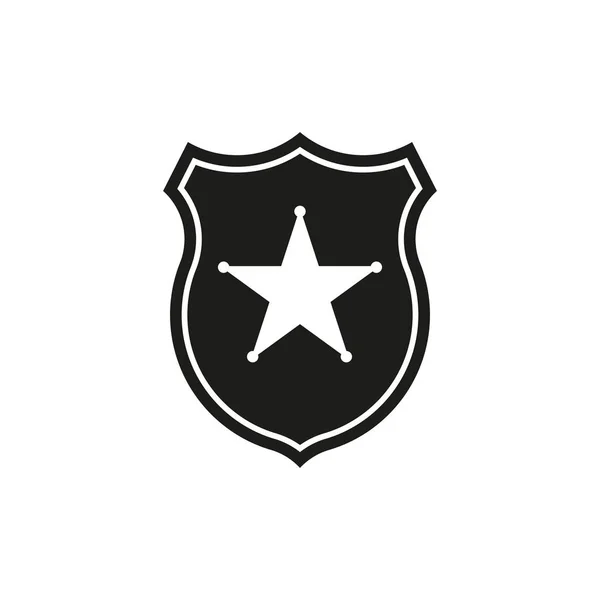 Vektorová ilustrace ikony policejního odznaku. Plochý design. — Stockový vektor