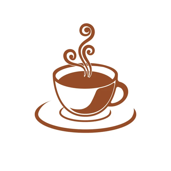 Icono vectorial de taza de café. Diseño del logotipo. Aislado . — Archivo Imágenes Vectoriales