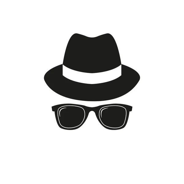 Vector illustratie van hoed en bril pictogram. geïsoleerd. — Stockvector