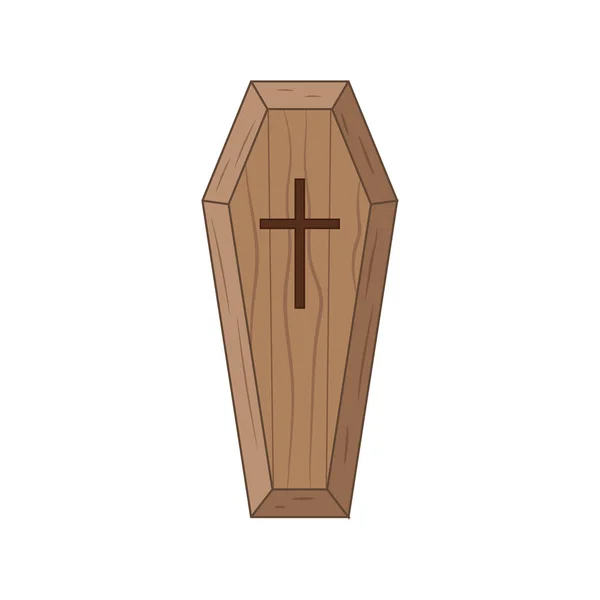 Illustration de cercueil en bois. Illustration vectorielle. Isolé . — Image vectorielle