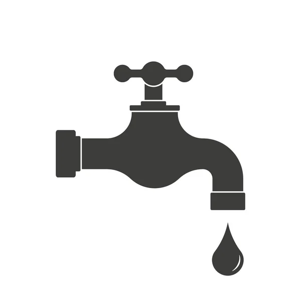 Water tap vector icon design. Flat style. Isolated. — Stock Vector