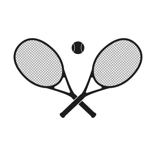 Wektorowa ilustracja dwóch skrzyżowanych rakietek tenisowych. Izolacja. — Wektor stockowy