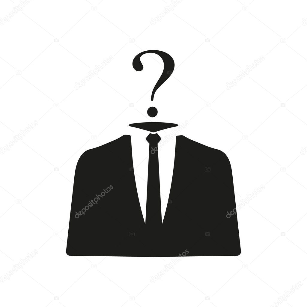 Vector illustration of unknown person icon. Isolated.