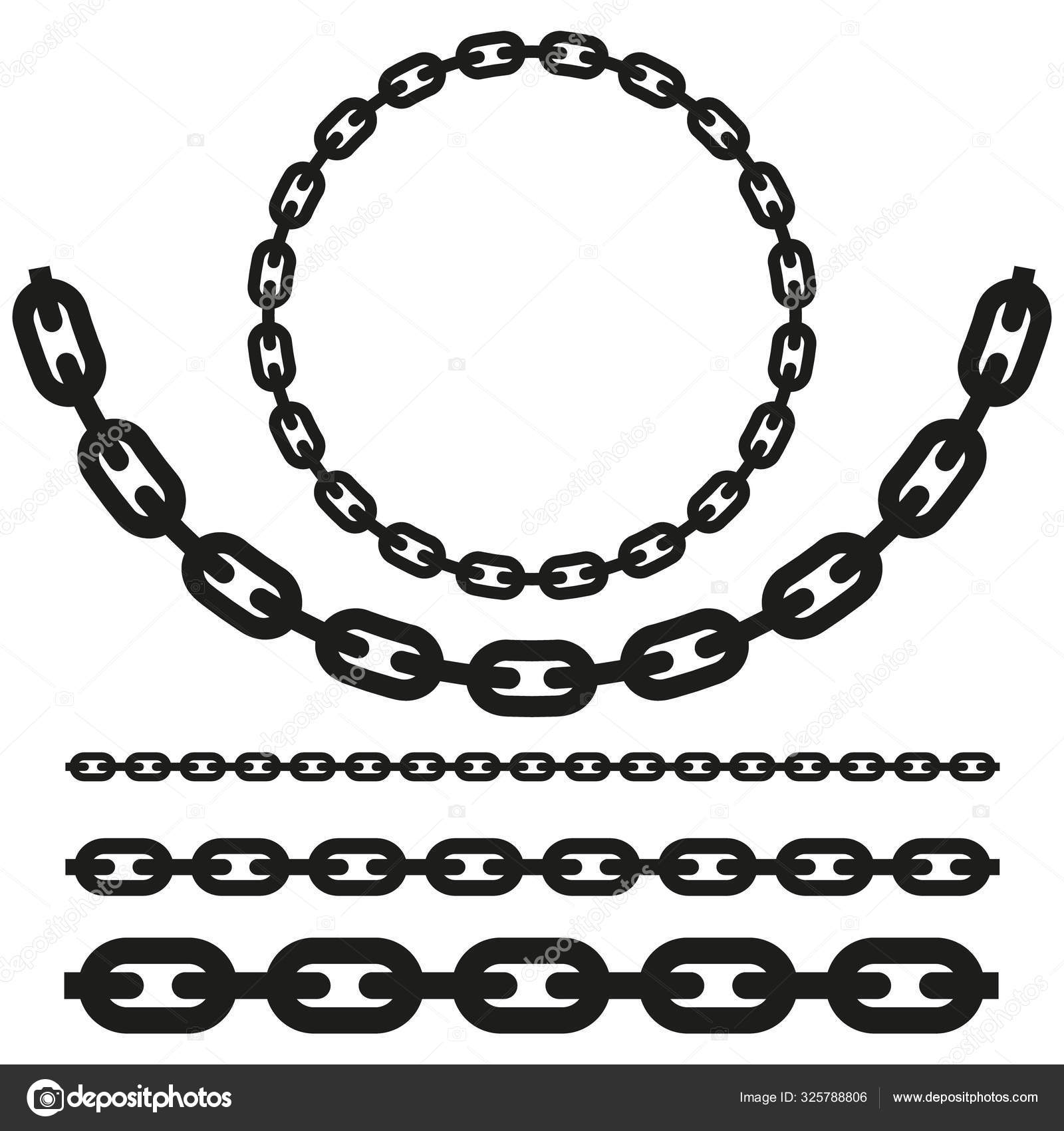 Set of contour chains of triangle shape. The object is separate from the  background. Bracelet and necklace. Outline vector element for greeting  cards Stock Vector Image & Art - Alamy