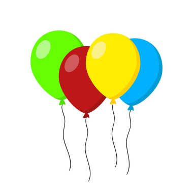 Beyaz arka plan üzerinde izole renkli balon seti.