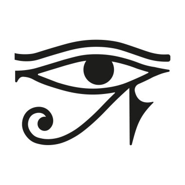 Horus 'un Güneş Gözü' nün vektör çizimi. İzole edilmiş.