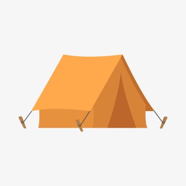 Basit çadır simgesinin vektör yanılsaması. Düz dizayn. İzole edilmiş.