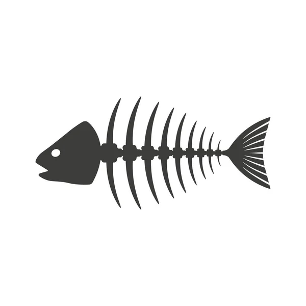 Ilustración vectorial del icono del esqueleto de pescado. Aislado . — Vector de stock