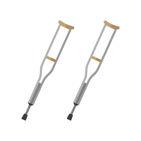 Vector crutch flat style icon design. Isolated. — 스톡 벡터